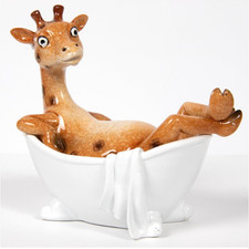 Giraffe in Bath Tub ornament