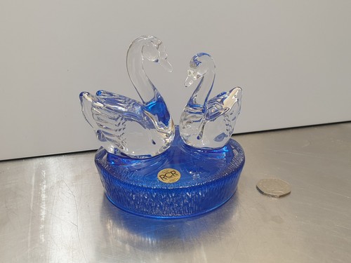 Rcr glass swan - glass, blue