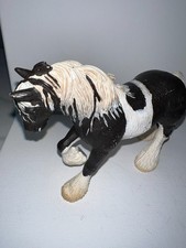 Schleich Germany 2003 Tinker Mare Horse Black White Prancing Clydesdale RETIRED
