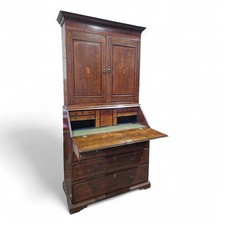 Victorian Inlaid Oak Bureau