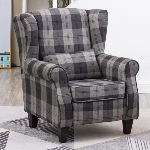 Retro tartan accent chair high - tartan,