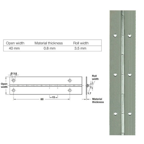 Continuous hinge rolled - continuous,