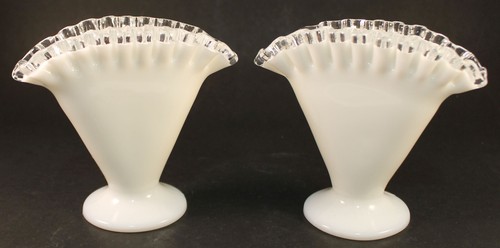 Pair fenton hand blown - pair,