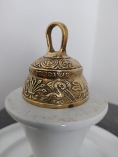 Small Ornate Brass Bell – Vintage Ceremonial / Altar Bell – Handheld