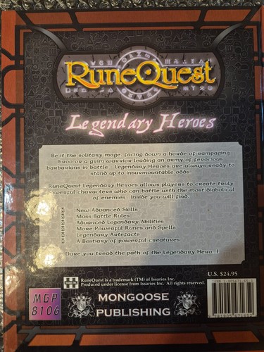 Runequest legendary heroes - runequest,