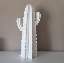10" White Cactus Figurine