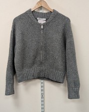 Ladies ZARA Grey Full Zip Cardigan with Long Sleeves Size S - CG G38