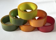 6x Art Deco Phenolic Catalin Bakelite Serviette Napkin Rings 1930s Retro