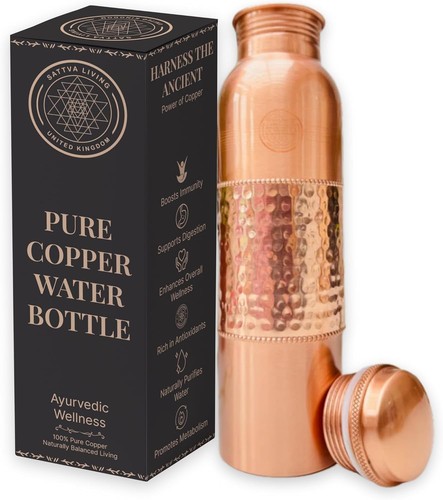 Pure copper water bottle - copper, |