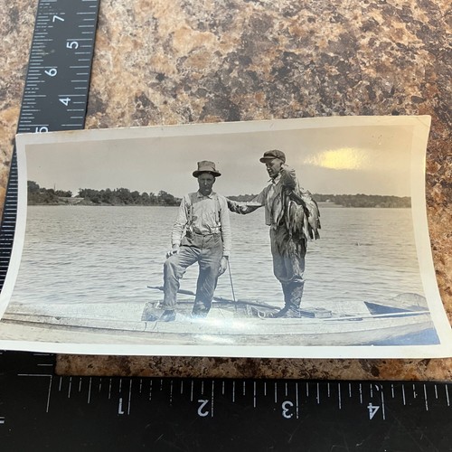 Fishing men vintage snapshot - fishing,
