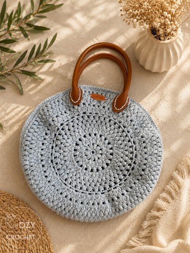 Circle handmade crochet bag - circle,