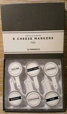 6 x Sainsbury's Fine China Cheese Markers Boxed (B.8)