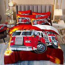 Fire Engine Truck Red Duvet