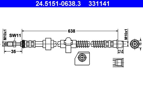 Ate 5151 0638 brake - brake, hose