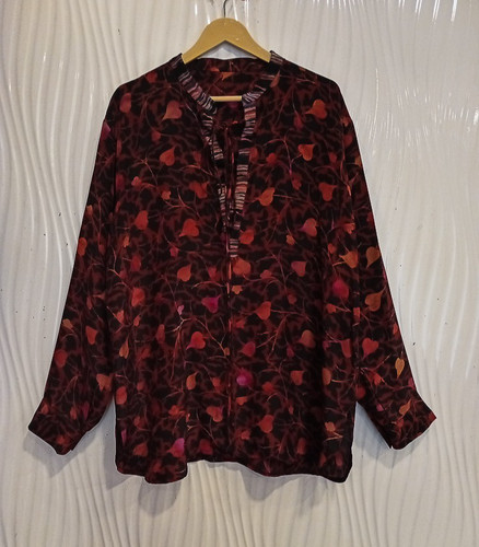 Black silk women top long - women, /