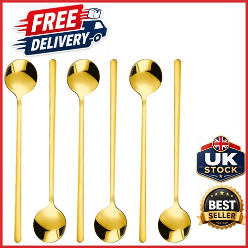 Gold stainless steel teaspoons - steel,
