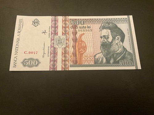 500 romania lei banknote unc - romania,