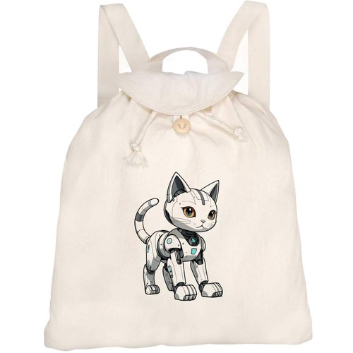 Robot cat canvas rucksack - canvas,