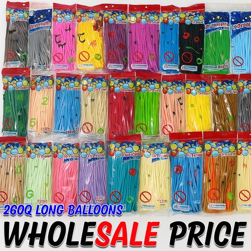 100 long plain balloons - 100,