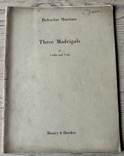 MARTINU THREE MADRIGALS FOR VIOLIN & VIOLA SHEET MUSIC BOOK (1949)  ENGLAND