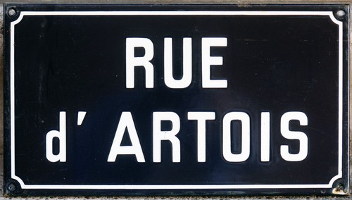 Old french enamel street - old,