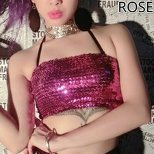 Women Sequin Boob Tube Crop