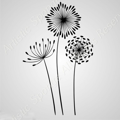 Dandelions reusable stencil - stencil, a6