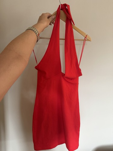 Zara red halter - red, dress