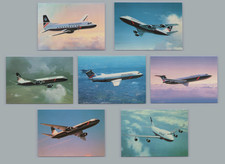 British Airways Airline Issue Postcards x 7 Boeing 747 757 767 BAC1-11 HS748 BA