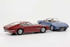 1:18 Maserati Ghibli Coupe Spider Set 1969 Red / Blue Metallic 1:18 KK-Scale Die