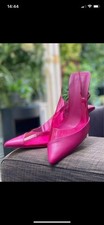 Woman’s Stradivarius Fuchsia Pink Heeled Slingback Shoes Size 6