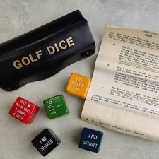 Vintage Golf Dice Game In Leather Case Holder with Instructions Made In England