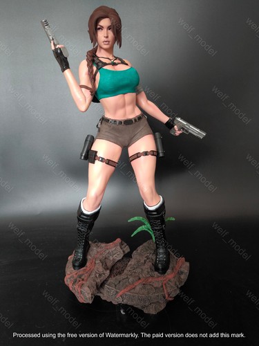 Painted lara croft statue 4 - painted, 1/4