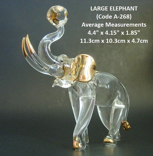 Large glass elephant - large, figure