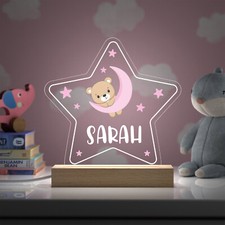 Pink Teddy Bear Star Night