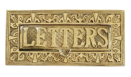 Brass art nouveau letters - brass,