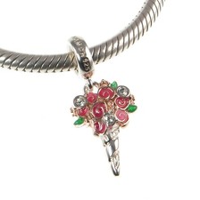Chamilia 925 silver & crystal BOUQUET OF FLOWERS charm bead, mothers day