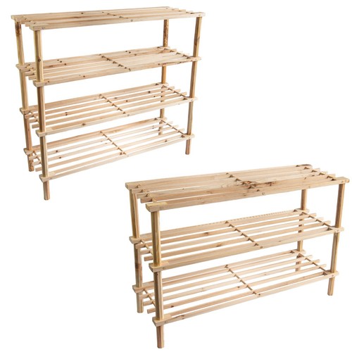 Tier wooden shoe rack - 4,