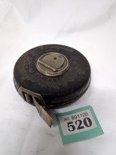 Vintage Rabone 33ft Leather And Brass Cloth Tape Measure