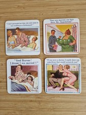 VINTAGE SET OF 4 TABLE COASTERS KITCHEN DRINK CUP