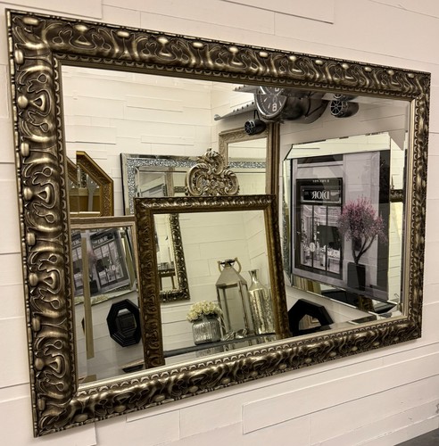 Mirror large antique silver - mirror, x