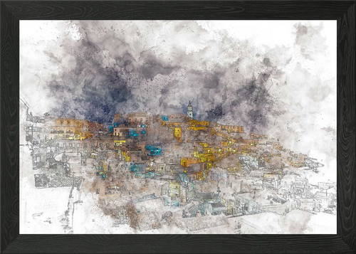 Watercolor matera night - watercolor,