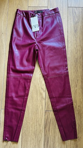 Zara burgundy rise leggings - rise,