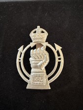 WW2 British ROYAL ARMOURED CORPS (RAC) Hat Cap Badge Kings Crown