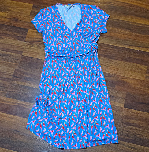 Boden blue bird print neck - blue,