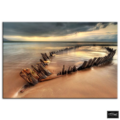 Beach boatwreck sunset - beach,