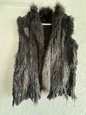 DARK GREY REAL FUR GILET 12/14