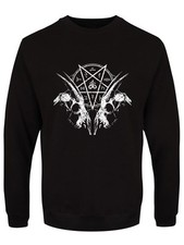 Goat Skull Pentagram Mens Black Sweatshirt