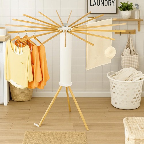 Wooden clothes airer - clothes,