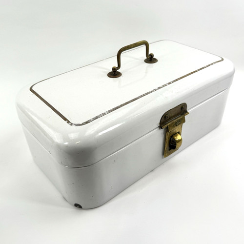 Vintage enamel bread bin - enamel,